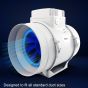 Blauberg In Line Turbo Mixed Flow Tube Extractor Fan - Duct Mounting - 200mm 8" diameter