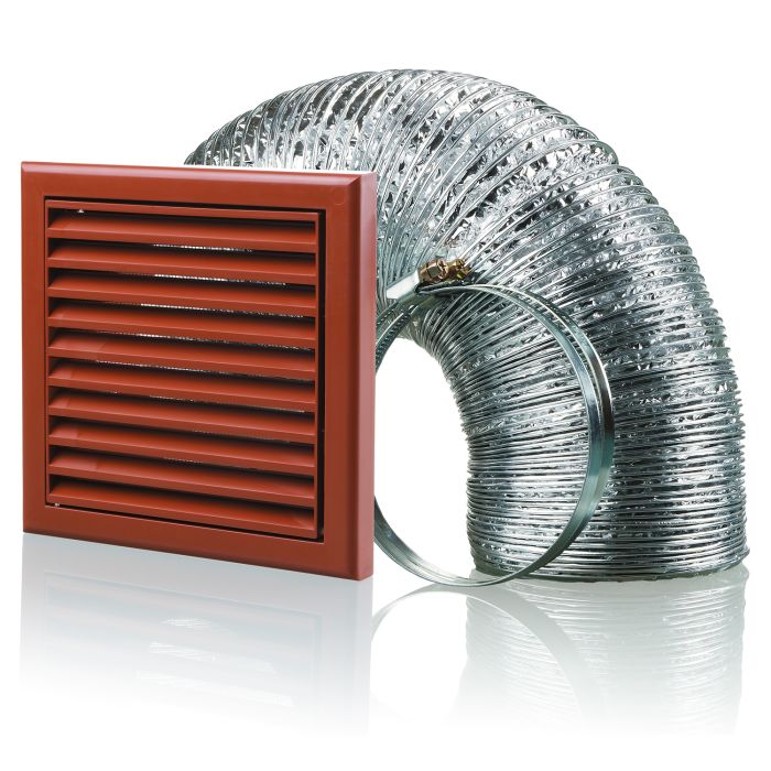 Blauberg Terracotta Cooker Hood External Extractor Fan Wall Duct Vent Kit Fixed Blade Grille - 150mm 6"