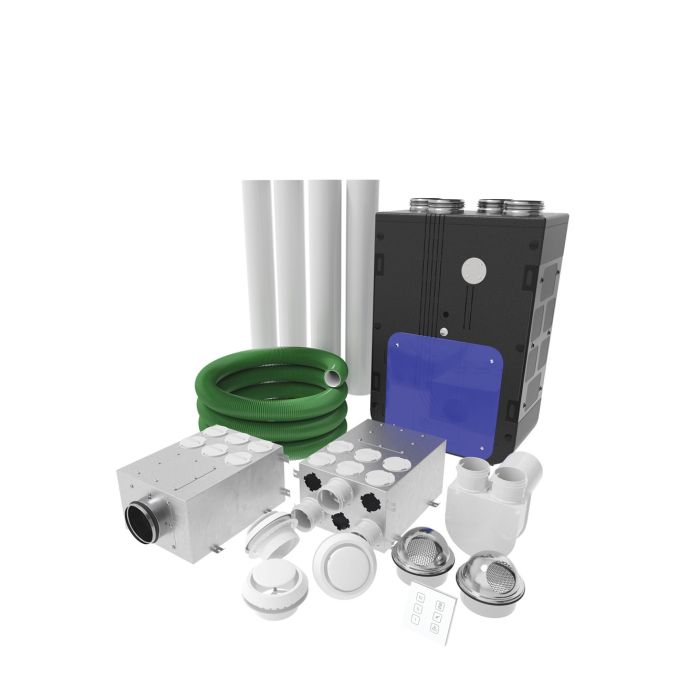 Blauberg Heat Recovery Ventilation Kit - Whole House Self Build DIY Kit System - 4 Bedroom Dwelling KIT-ECS5B-270-HK4