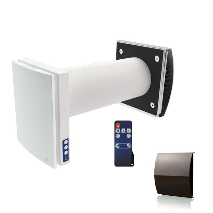 Blauberg Maxi-Air Smart Wifi Heat Recovery Unit Decentralised SIngle Room Ventilator - Brown Wall Vent - VENTO MAXI-AIR-BRO