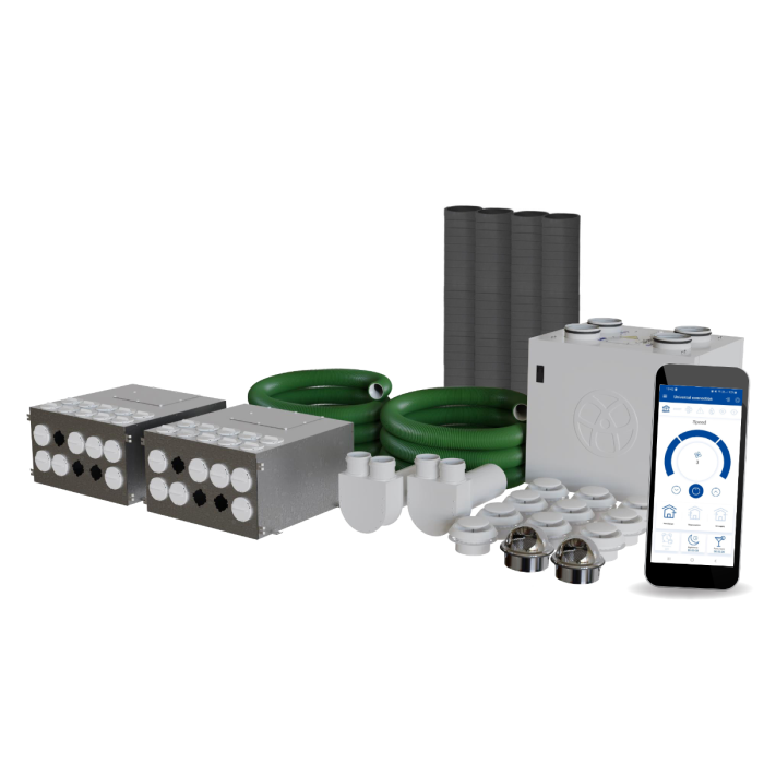 Large Heat Recovery Ventilation Kit Whole House Self Build DIY System WiFi